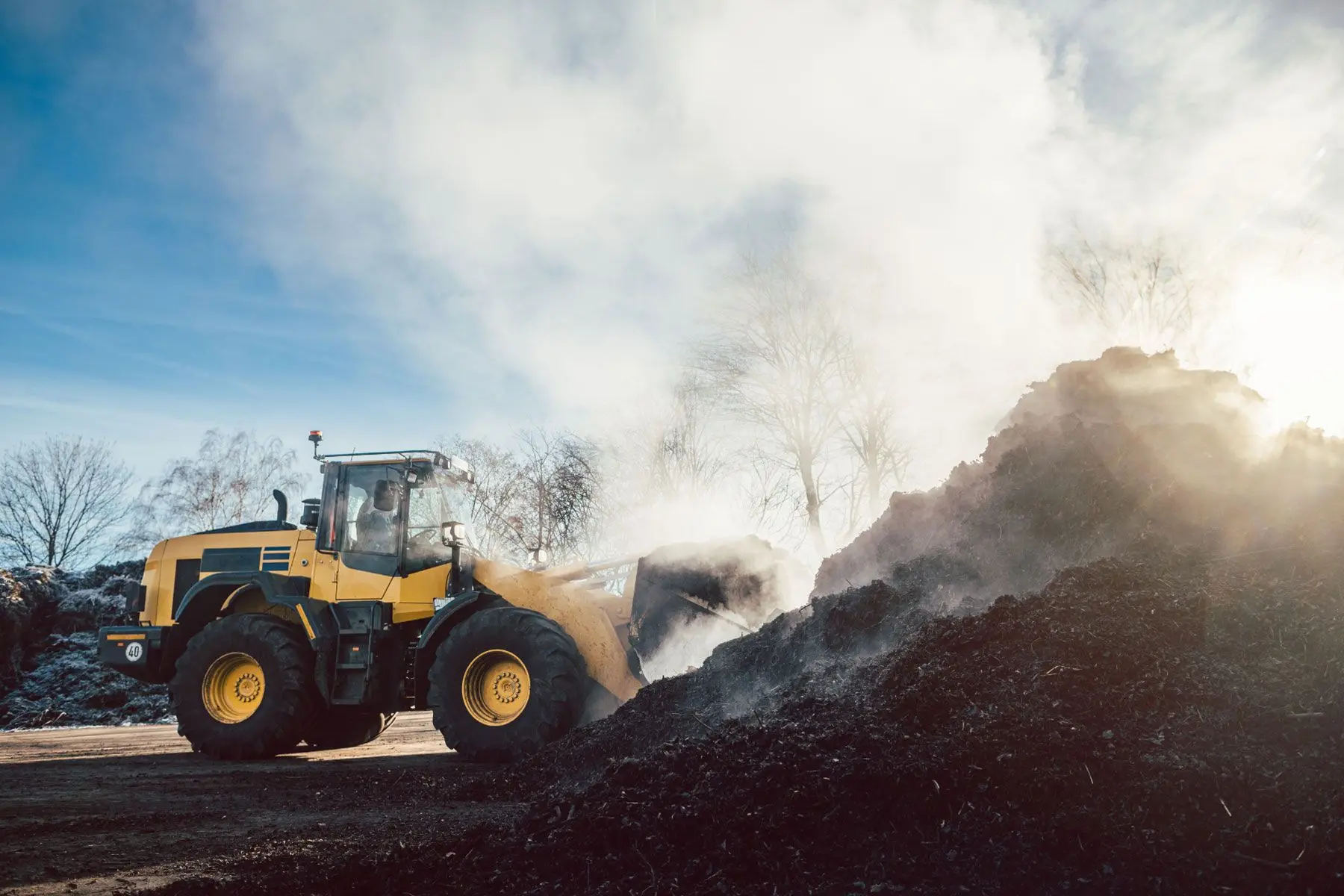 Agricultural composting can generate odours if poorly managed.