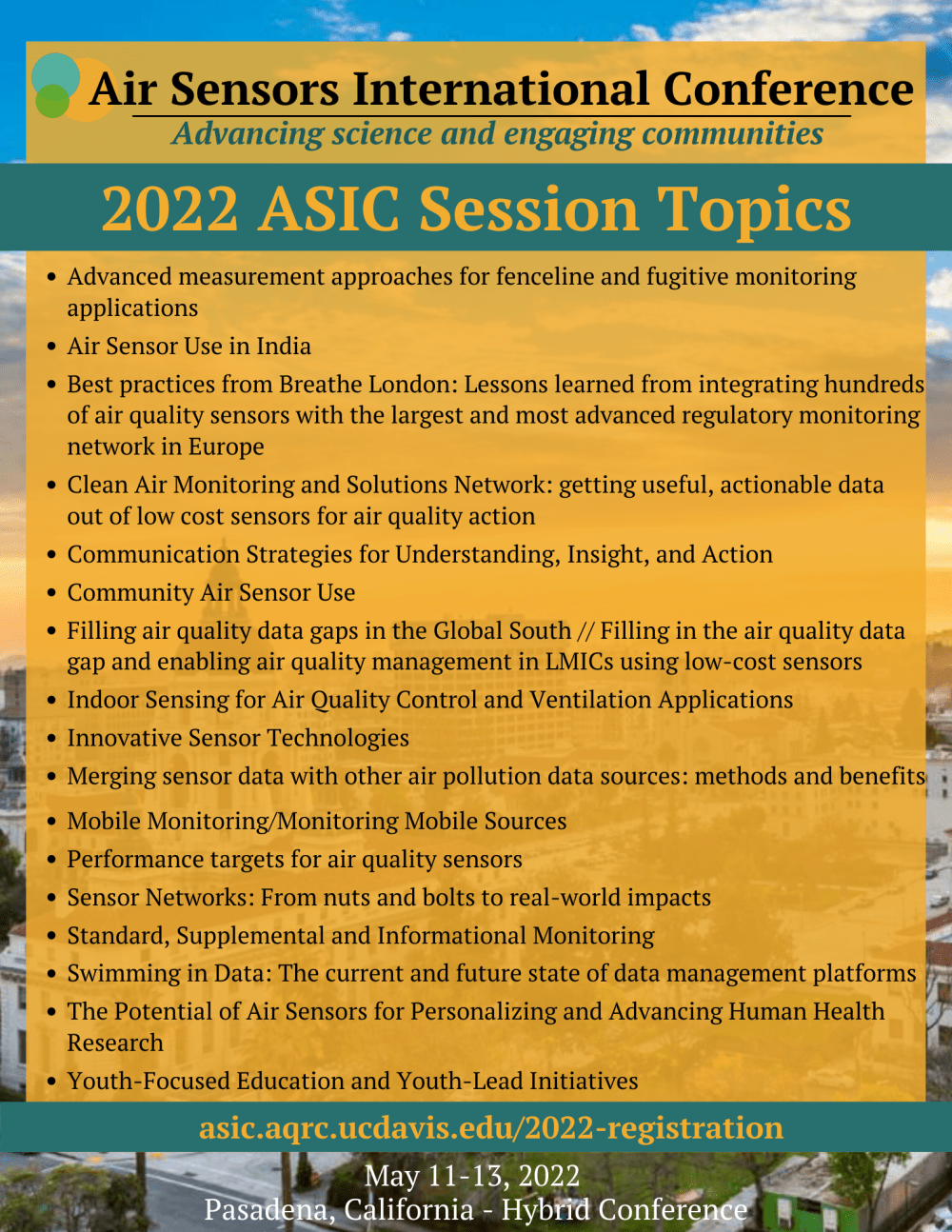 Temas que se tratarán en ASIC 2022, un evento en el que se habla de tecnología para medir la calidad del aire