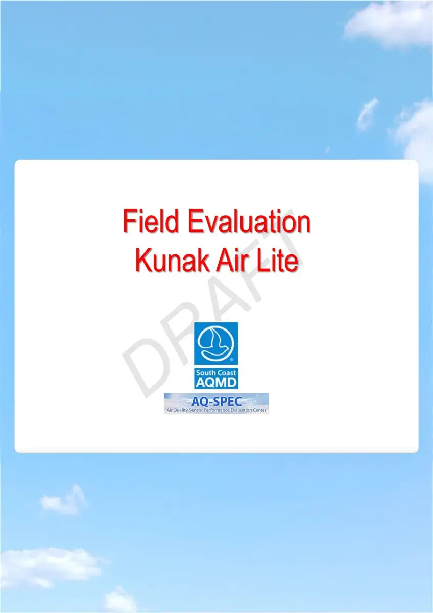 AQ-SPEC Kunak AIR Lite - Field evaluation report
