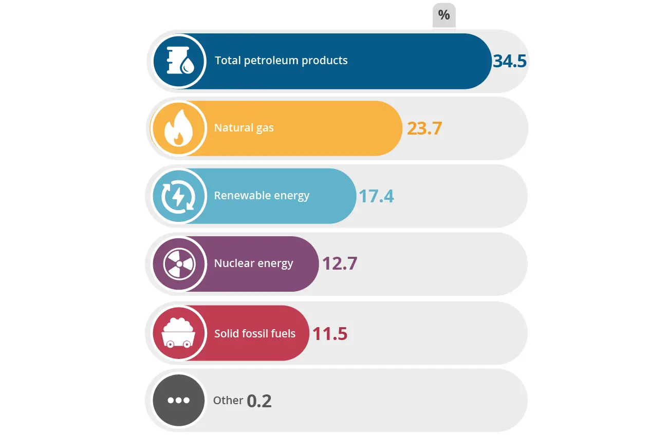 EU energy mix by the European Environment Agency - Kunak