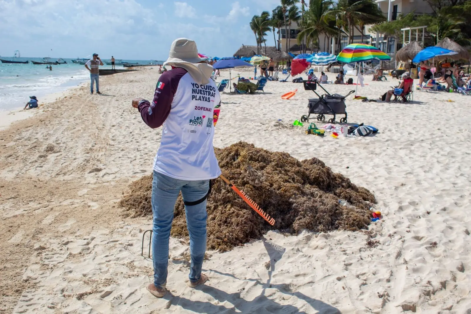 Campaña de voluntariado para la retirada del sargazo de las playas mexicanas - Secretaria de Estado de Medio Ambiente y Cambio Climático y Zofemat - México - Kunak