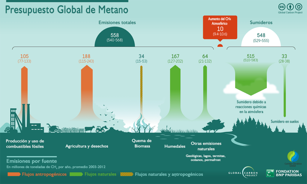 Fuentes y sumideros de metano - Global Carbon Project