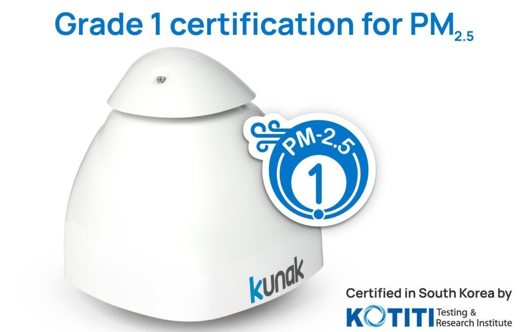 Kunak AIR Pro logra la certificación Grado 1 para PM2.5 en Corea del Sur